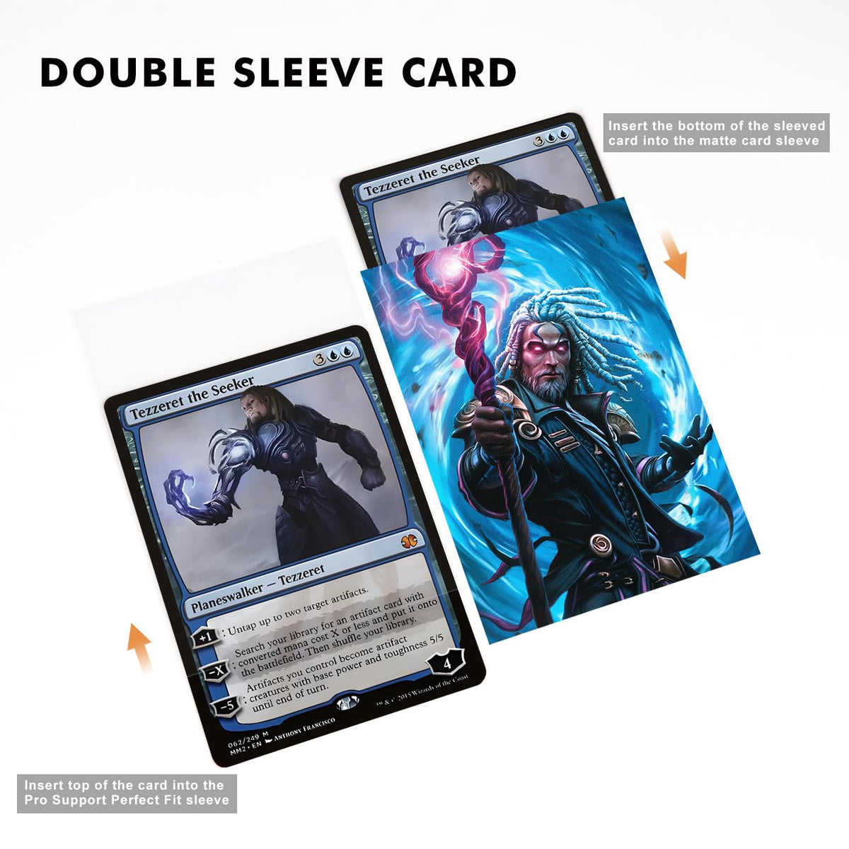 Katomula 100 MTG Card Sleeves with Inner Sleeves – Artifice Master Texture