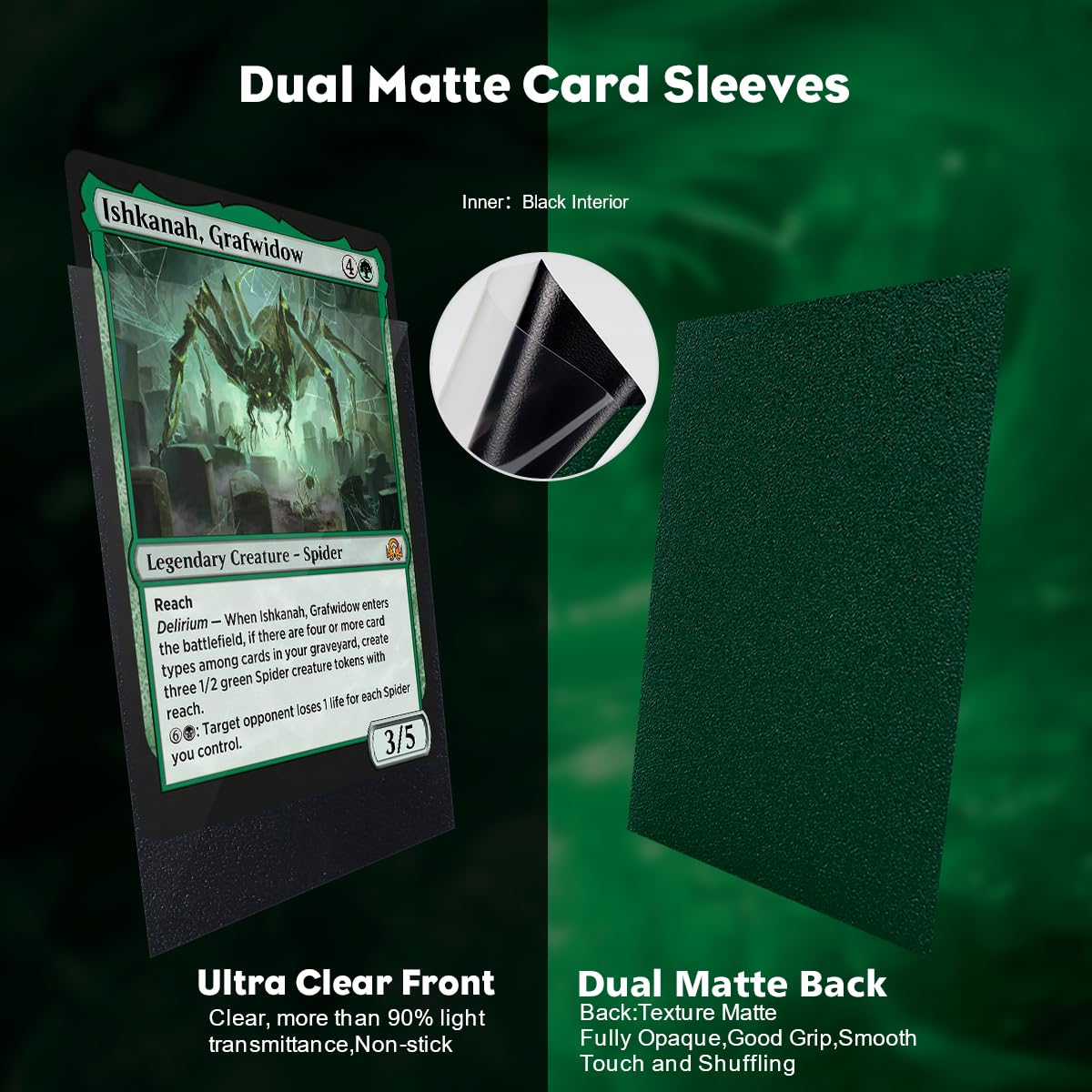 Katomula 1200pcs MTG Card Sleeves – 12 Colors Dual Matte with Black Interior, Standard 66x91mm
