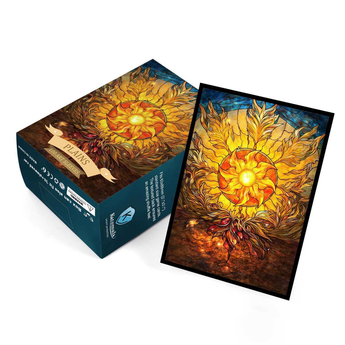 Katomula 100 MTG Card Sleeves with Inner Sleeves – Plains Theme