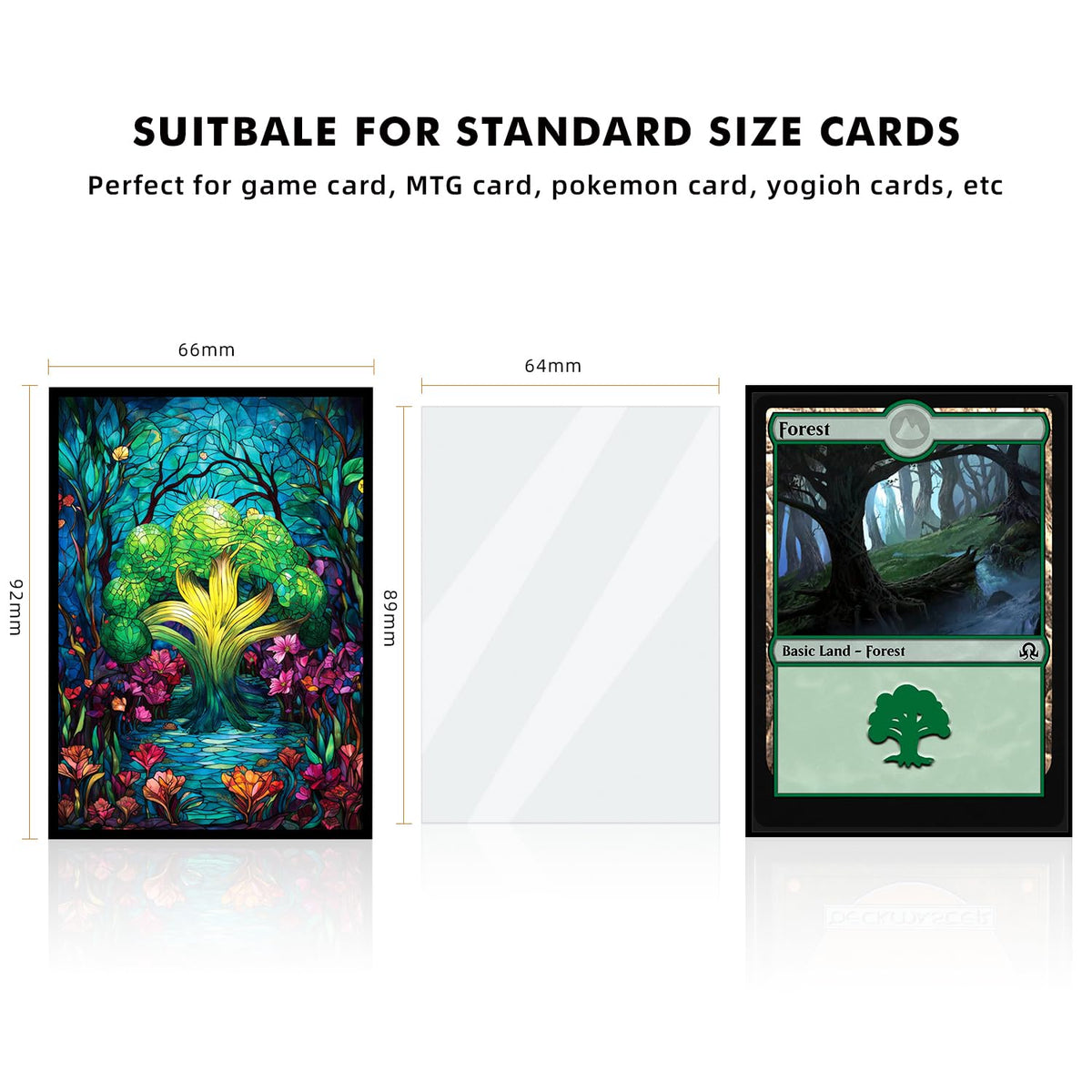 Katomula 100 Card Sleeves for MTG with 100 Inner Sleeves – Forest Theme