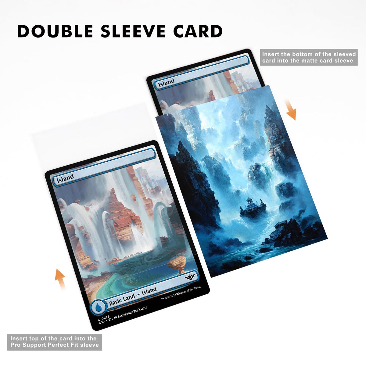 Katomula Island Art Card Sleeves – 100 Outer + 100 Inner Sleeves for MTG (Standard Size)