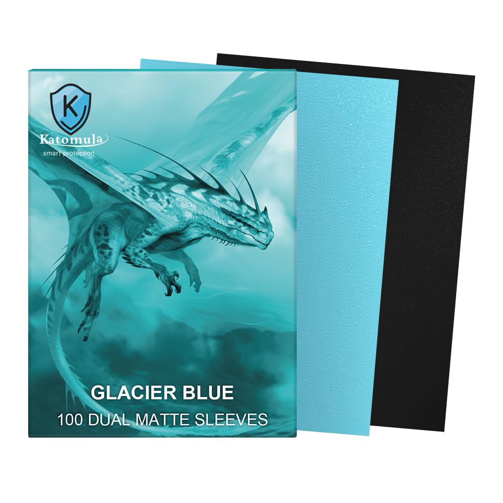 Katomula Glacier Blue Dual Matte Card Sleeves – MTG PKM TCG (66x91mm)