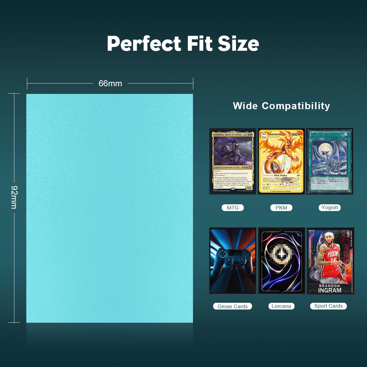 Katomula Glacier Blue Dual Matte Card Sleeves – MTG PKM TCG (66x91mm)