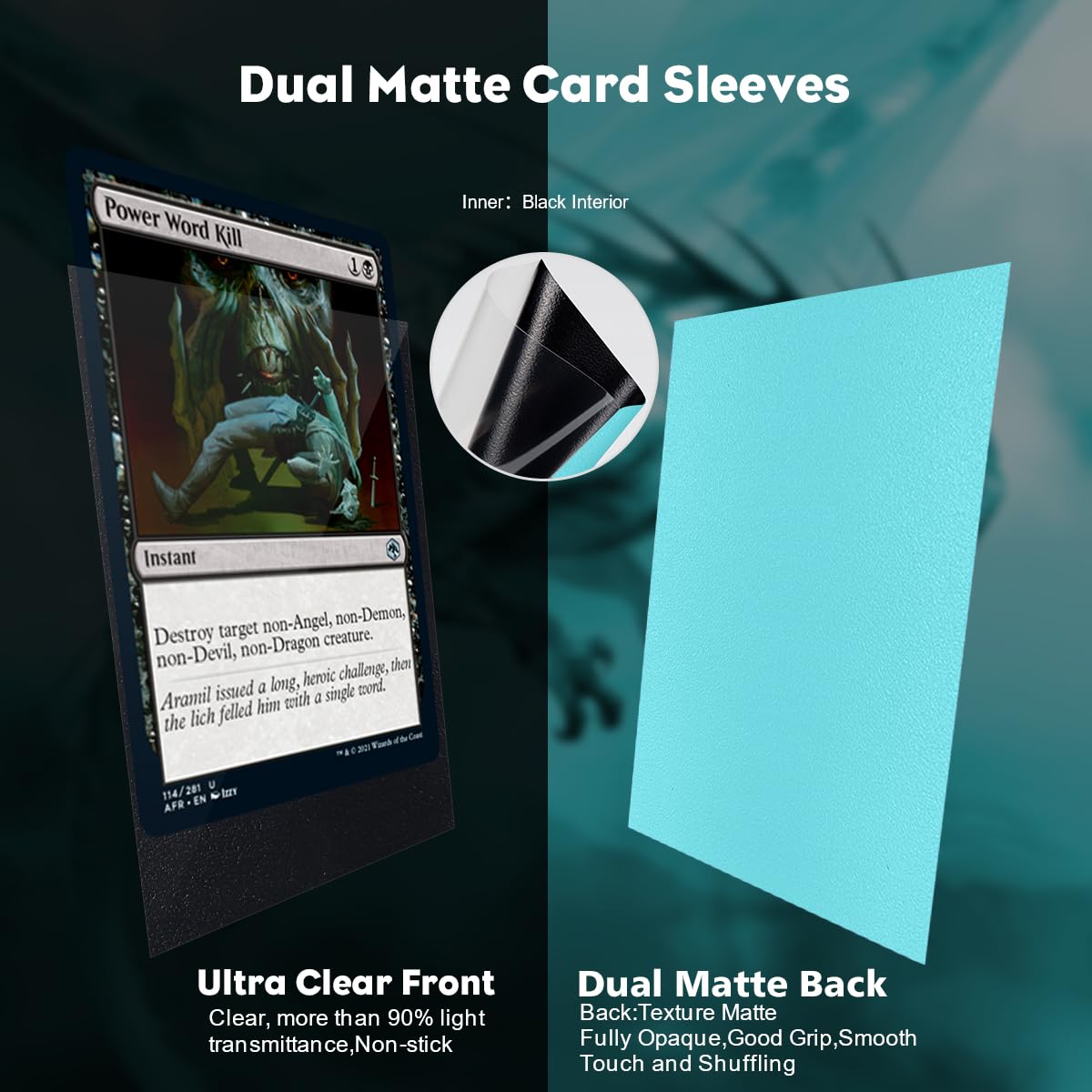 Katomula Glacier Blue Dual Matte Card Sleeves – MTG PKM TCG (66x91mm)