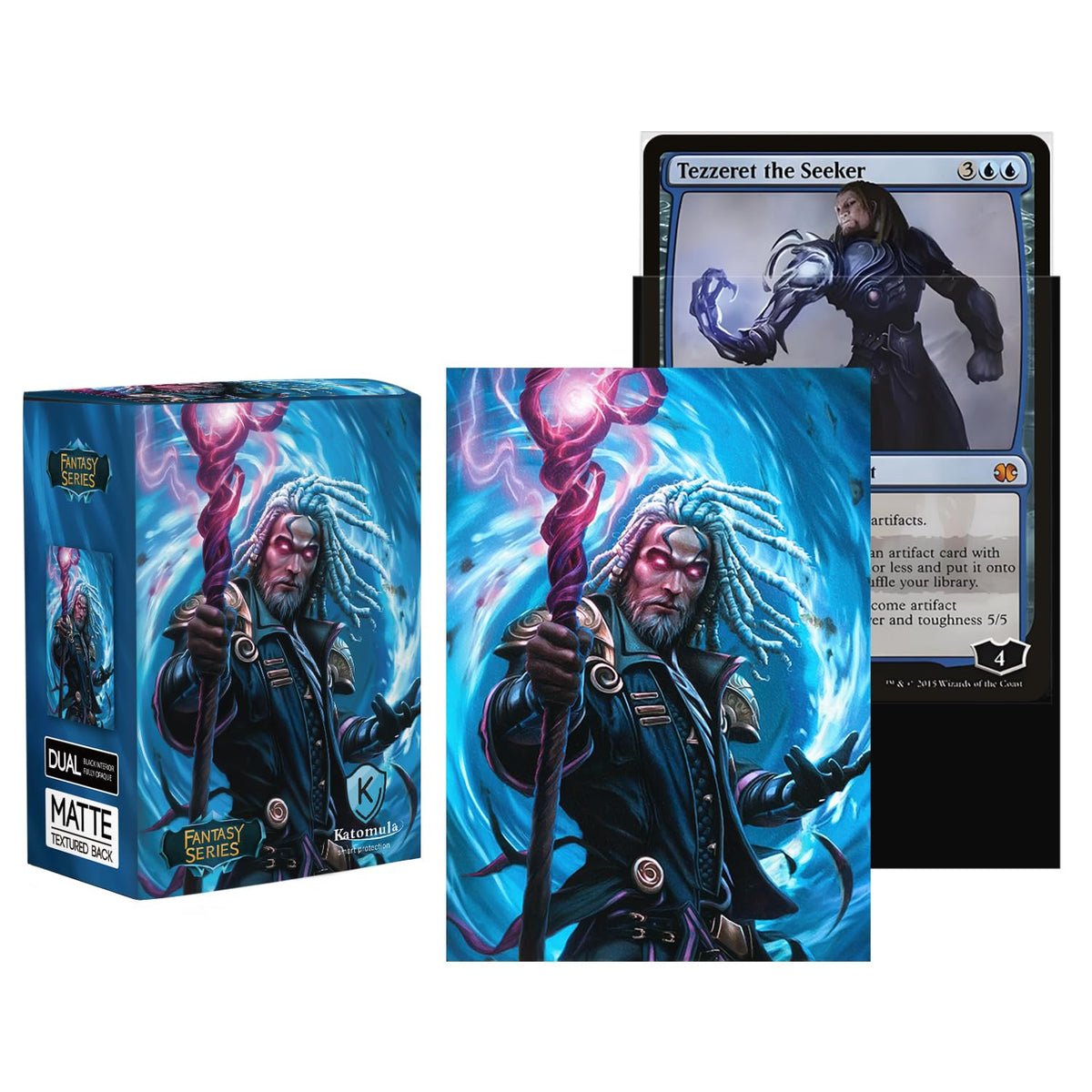 Katomula 100 MTG Card Sleeves with Inner Sleeves – Artifice Master Texture