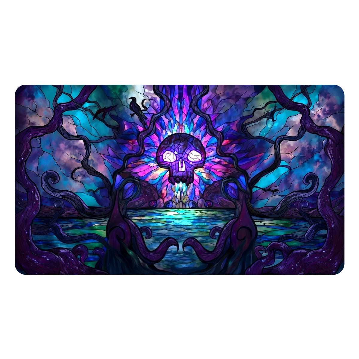 Katomula MTG Playmat 24x14 Swamp – Stitched Edge & Non-Slip Rubber