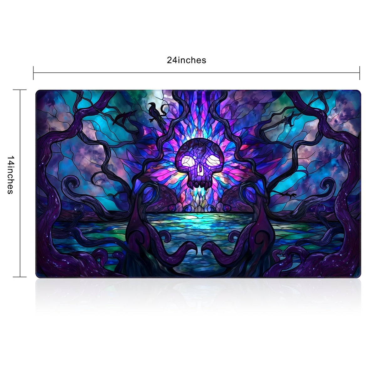 Katomula MTG Playmat 24x14 Swamp – Stitched Edge & Non-Slip Rubber