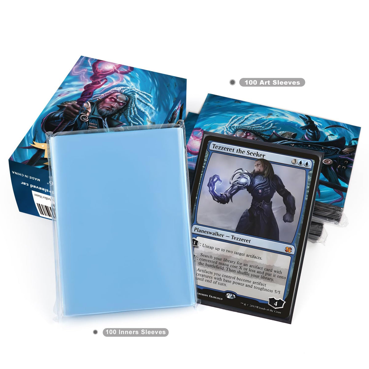 Katomula 100 MTG Card Sleeves with Inner Sleeves – Artifice Master Texture