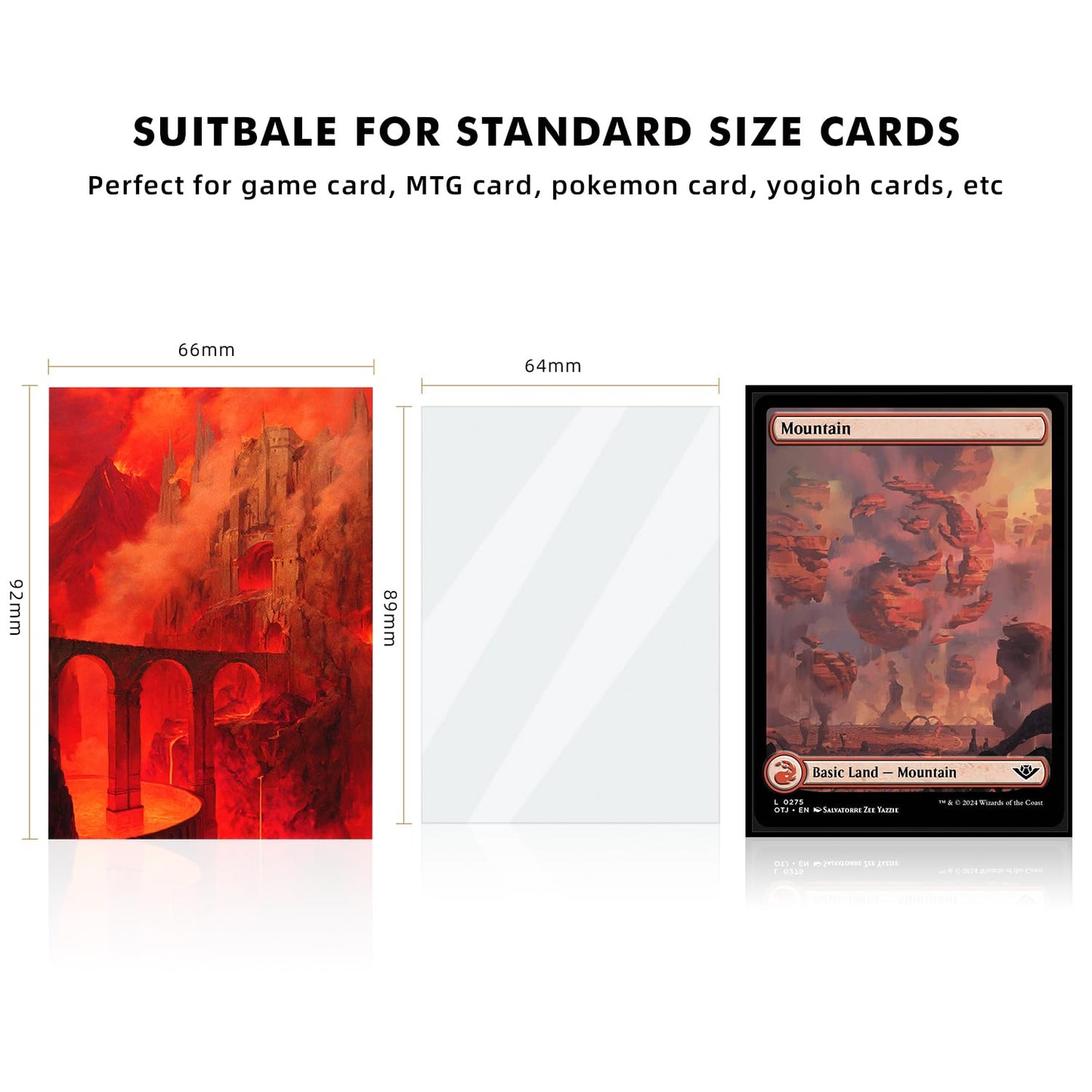 Katomula 100 MTG Card Sleeves with 100 Inner Sleeves – Mountain Theme, Textured Back