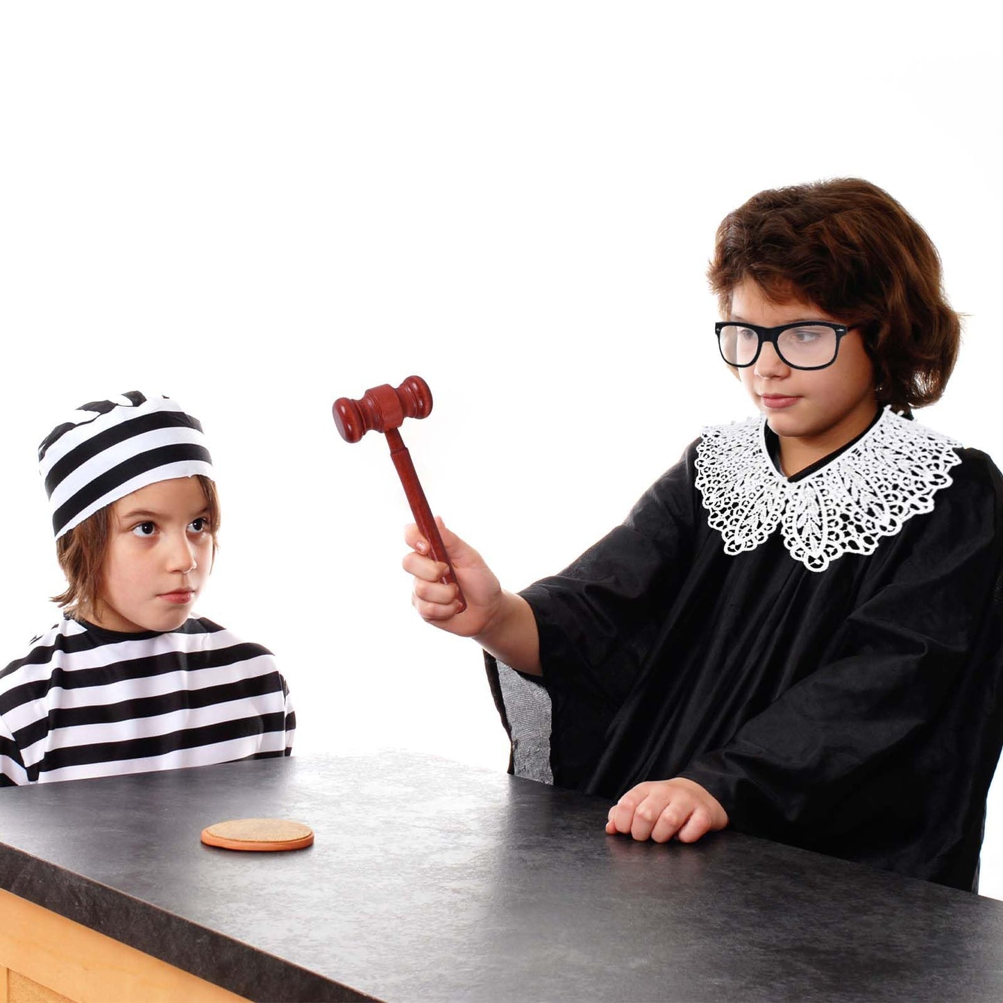 Kavoc 4 Pcs Kids Judge Costume Set — Robe, Collar, Gavel & Glasses for Halloween & Career Day