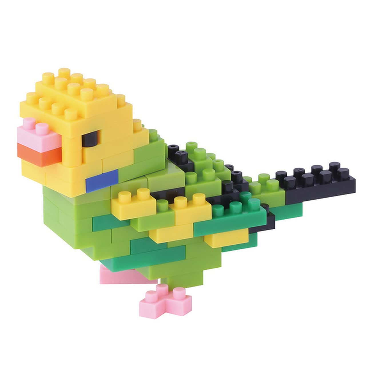 KAWADA nanoblock Birds Budgie Green Opaline – Collection Series Building Kit