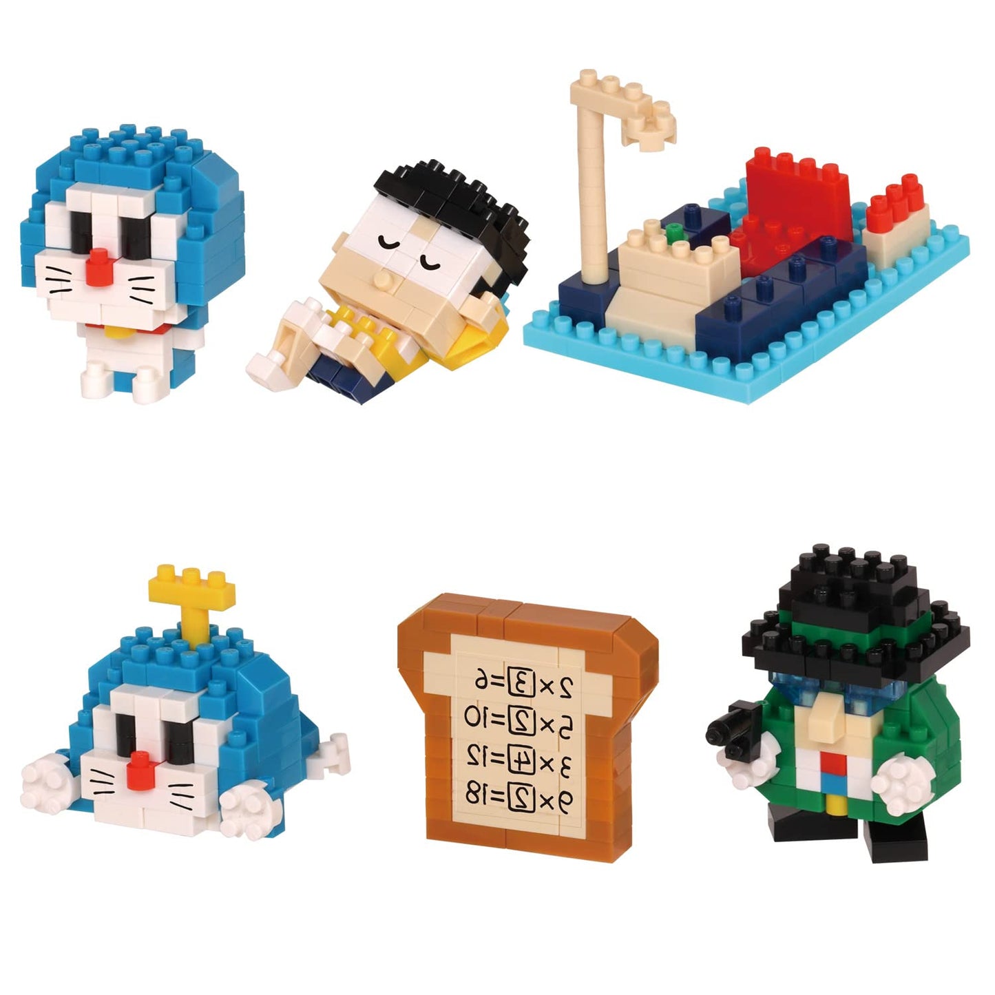 Kawada Nanoblock Doraemon Vol. 2 Mininano Complete Set – 6 Character Building Kit