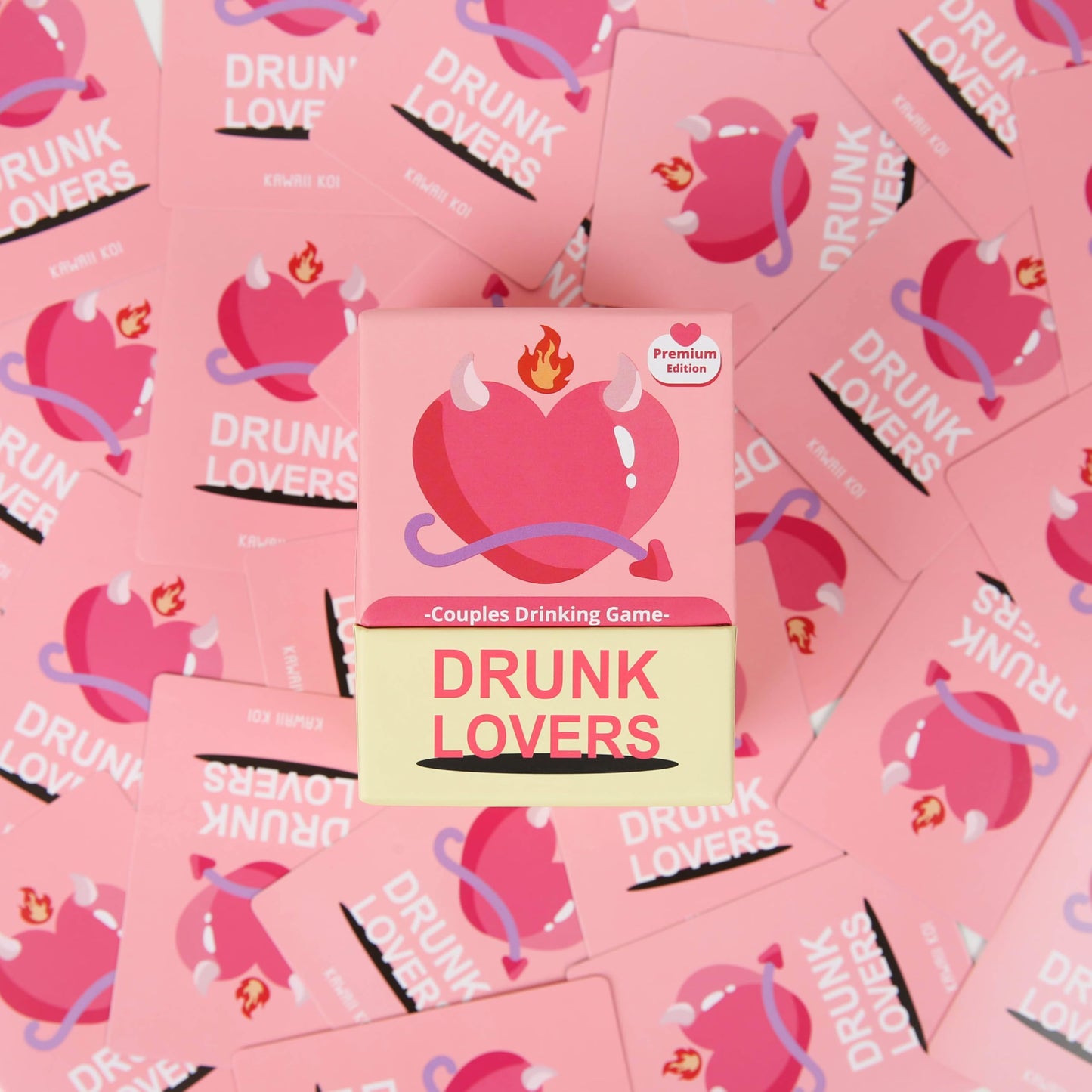 KAWAII KOI Drunk Lovers Premium Edition – Couples Card Game for Date Night (150 Cards, 3 Categories)