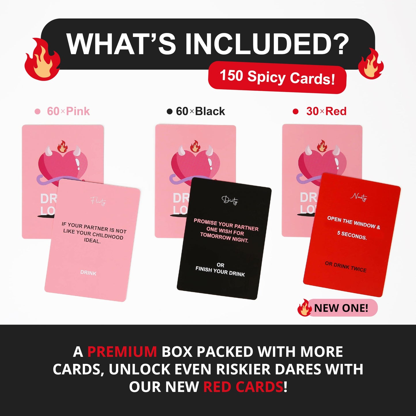 KAWAII KOI Drunk Lovers Premium Edition – Couples Card Game for Date Night (150 Cards, 3 Categories)