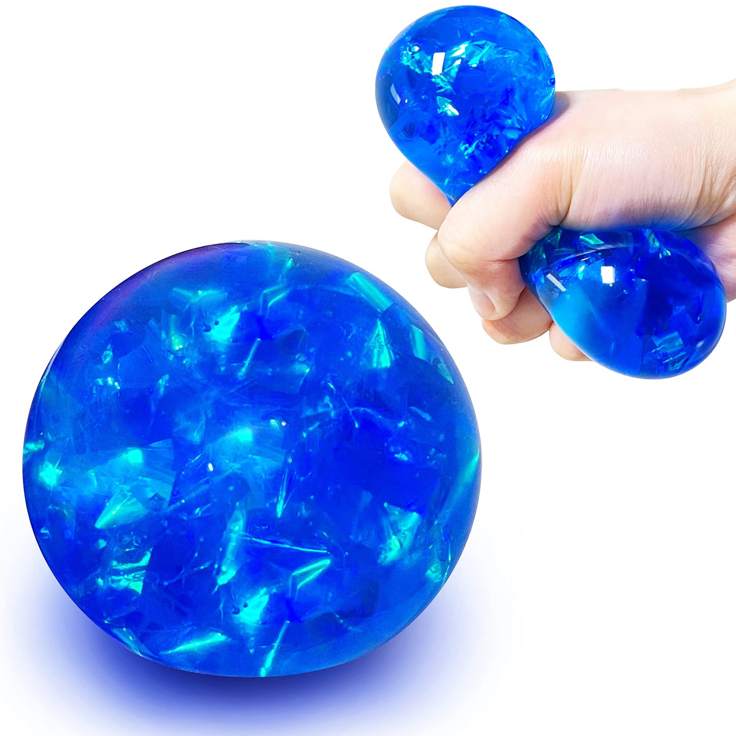 Kawaite Blue Glitter Stress Ball – Squishy Fidget Toy for Calm, Focus & Fun