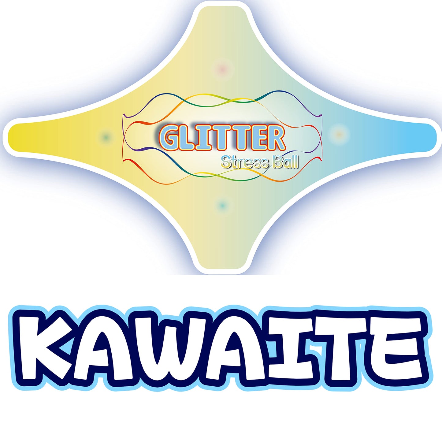 Kawaite Blue Glitter Stress Ball – Squishy Fidget Toy for Calm, Focus & Fun