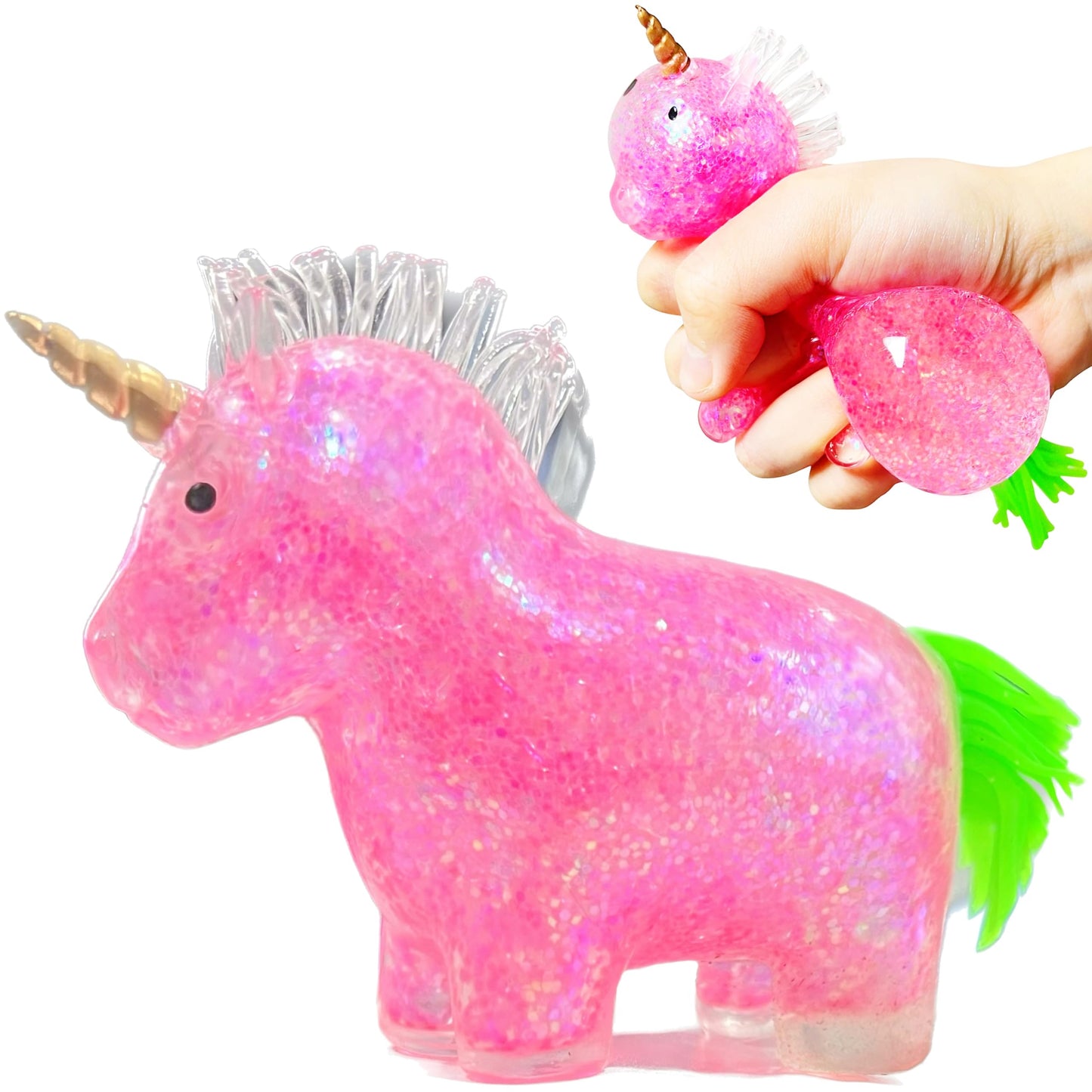 Kawaite Squishy Unicorn Stress Relief Balls – Sensory Squeeze Toy (Pink)