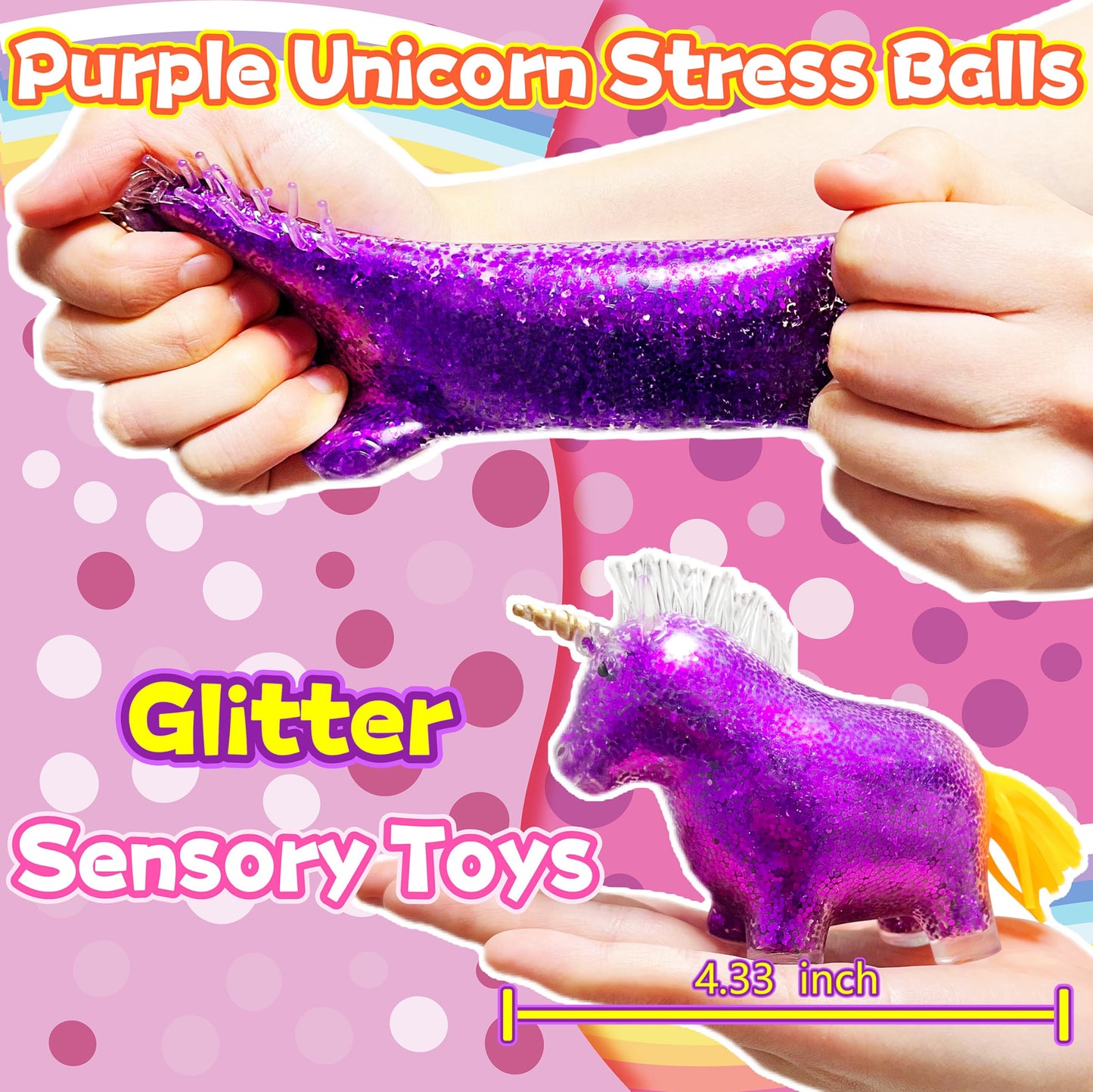 Kawaite Unicorn Squishy Stress Ball – Soft Squeeze Toy for Kids & Adults (Purple)