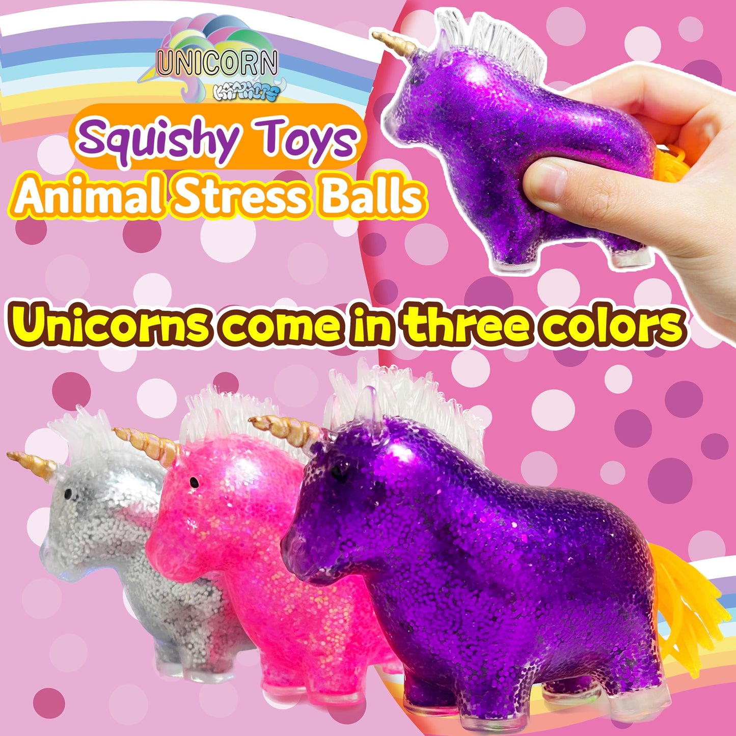 Kawaite Unicorn Squishy Stress Ball – Soft Squeeze Toy for Kids & Adults (Purple)