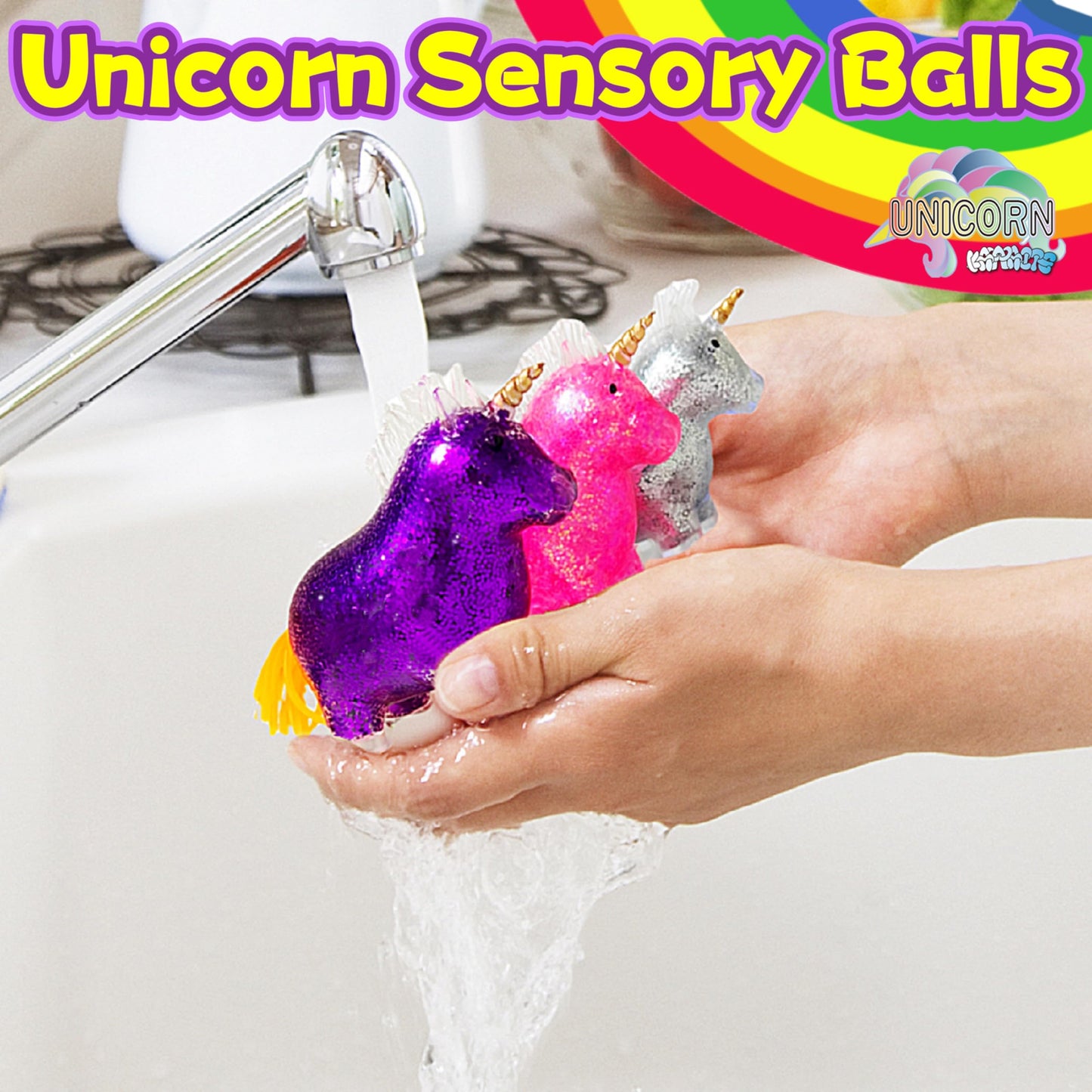 Kawaite Unicorn Squishy Stress Ball – Soft Squeeze Toy for Kids & Adults (Purple)