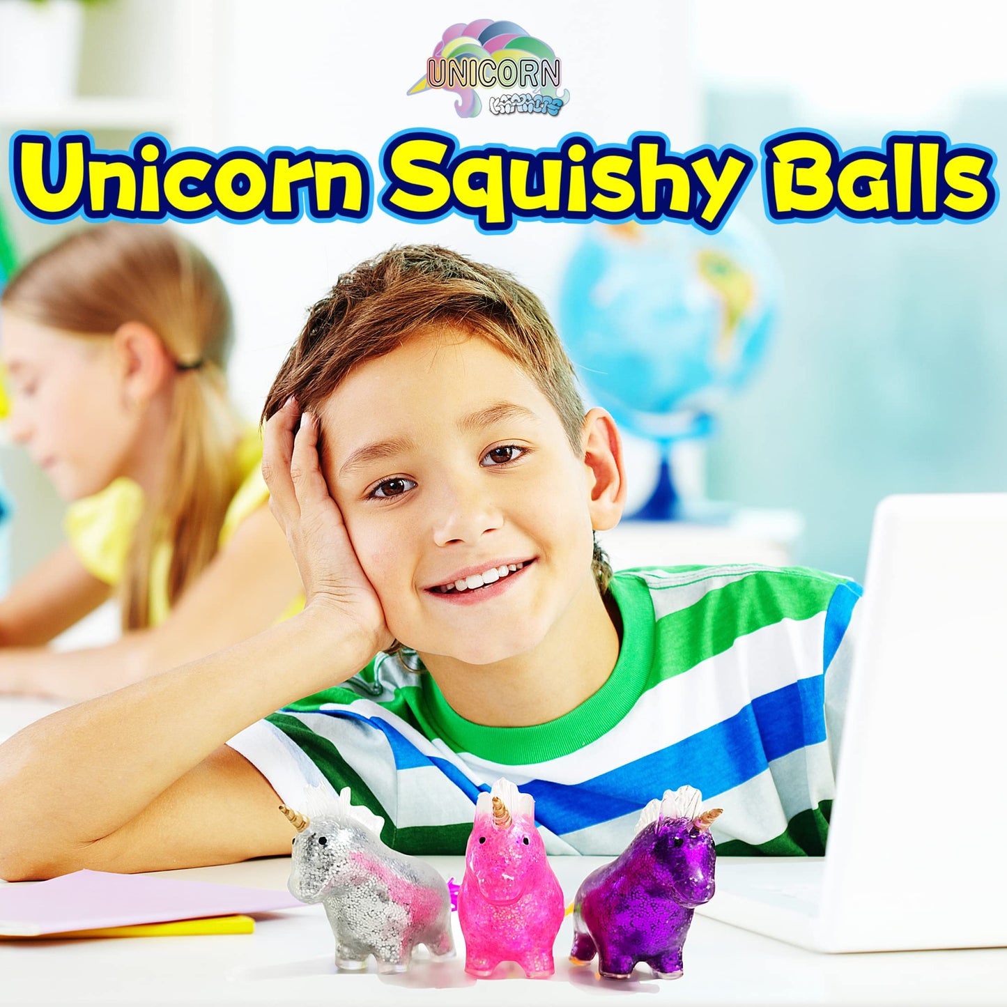 Kawaite Unicorn Squishy Stress Ball – Soft Squeeze Toy for Kids & Adults (Purple)