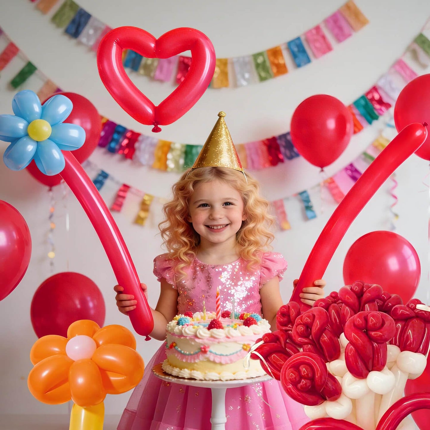 KAWKALSH 260 Red Long Balloons - 100 Pcs for Garlands & Twisting