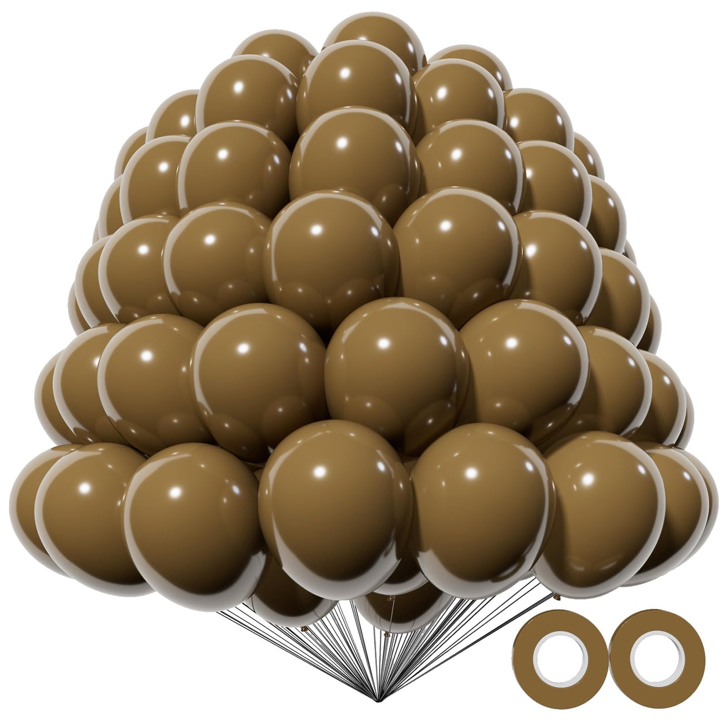 KAWKALSH 200pcs Brown 5-Inch Latex Balloons for Party Garlands and Arch Decorations