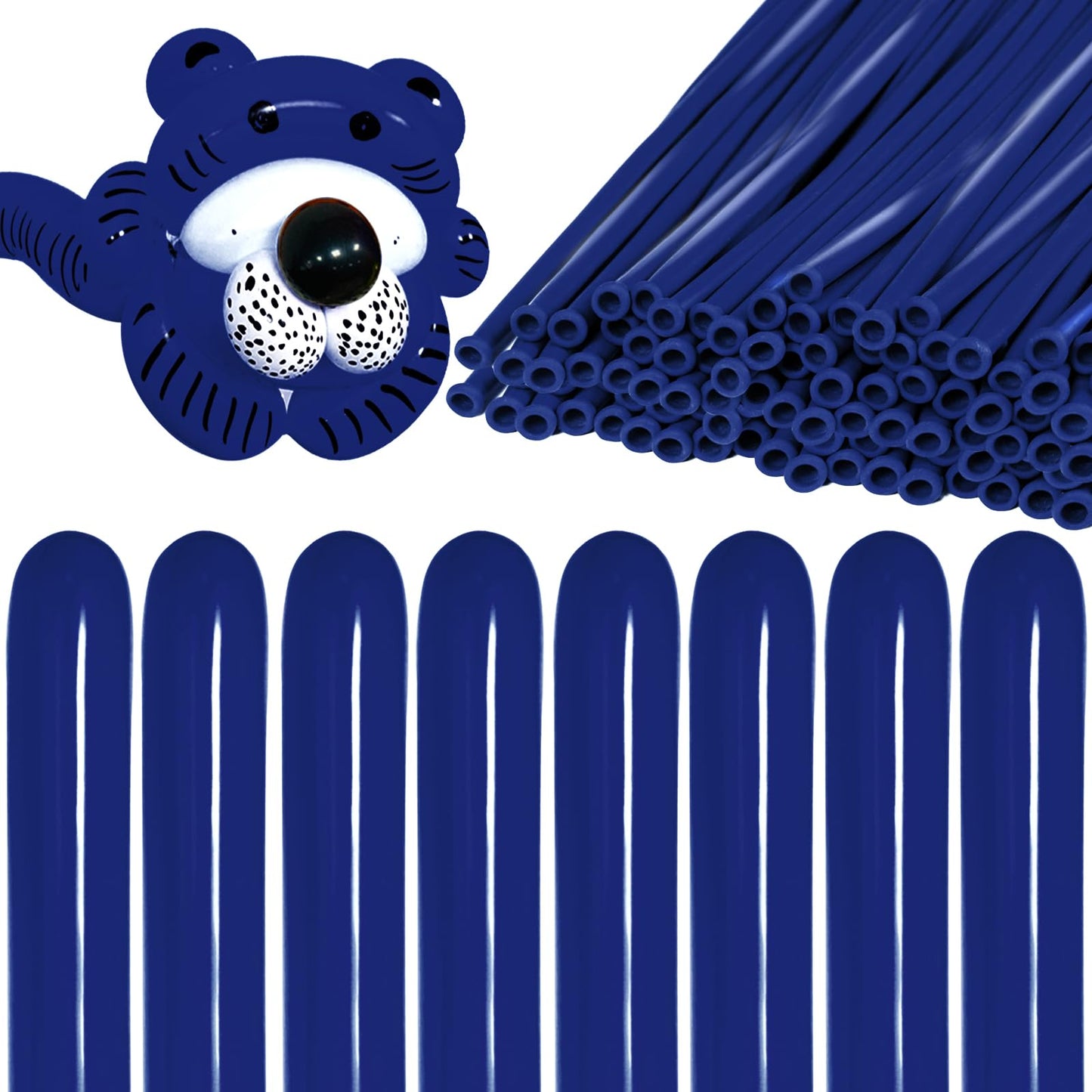KAWKALSH 260 Navy Blue Long Balloons – 20% Thicker Latex for Balloon Animals (100pcs)