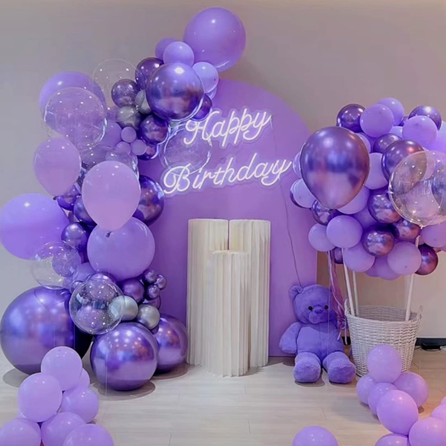 KAWKALSH 200pcs Purple Balloons - 5 Inch Latex Party Decor Pack