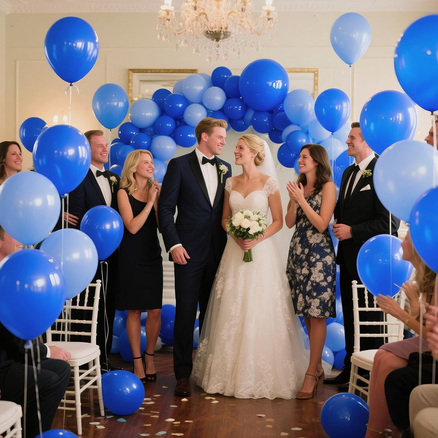 KAWKALSH Blue 12-Inch Thickened Latex Balloons – 110-Pack for Weddings & Events