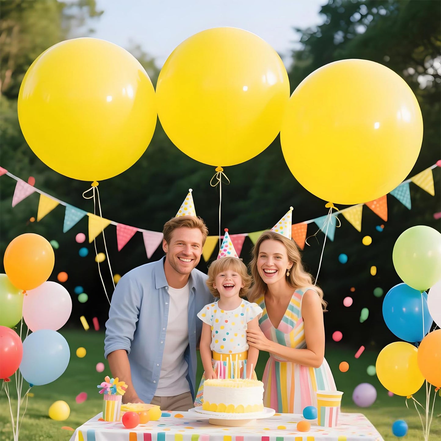 KAWKALSH Yellow Giant Balloons 36 Inch - 9pc Jumbo Latex Party Decor