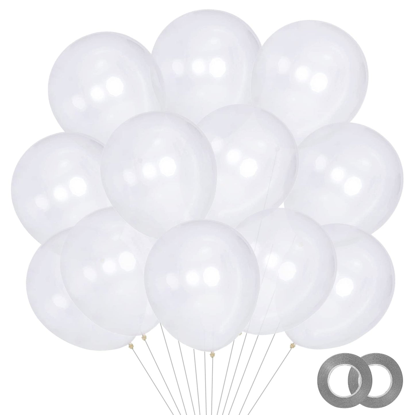 KAWKALSH 200-Pack Clear 5-Inch Latex Balloons for Party Garlands & Arches