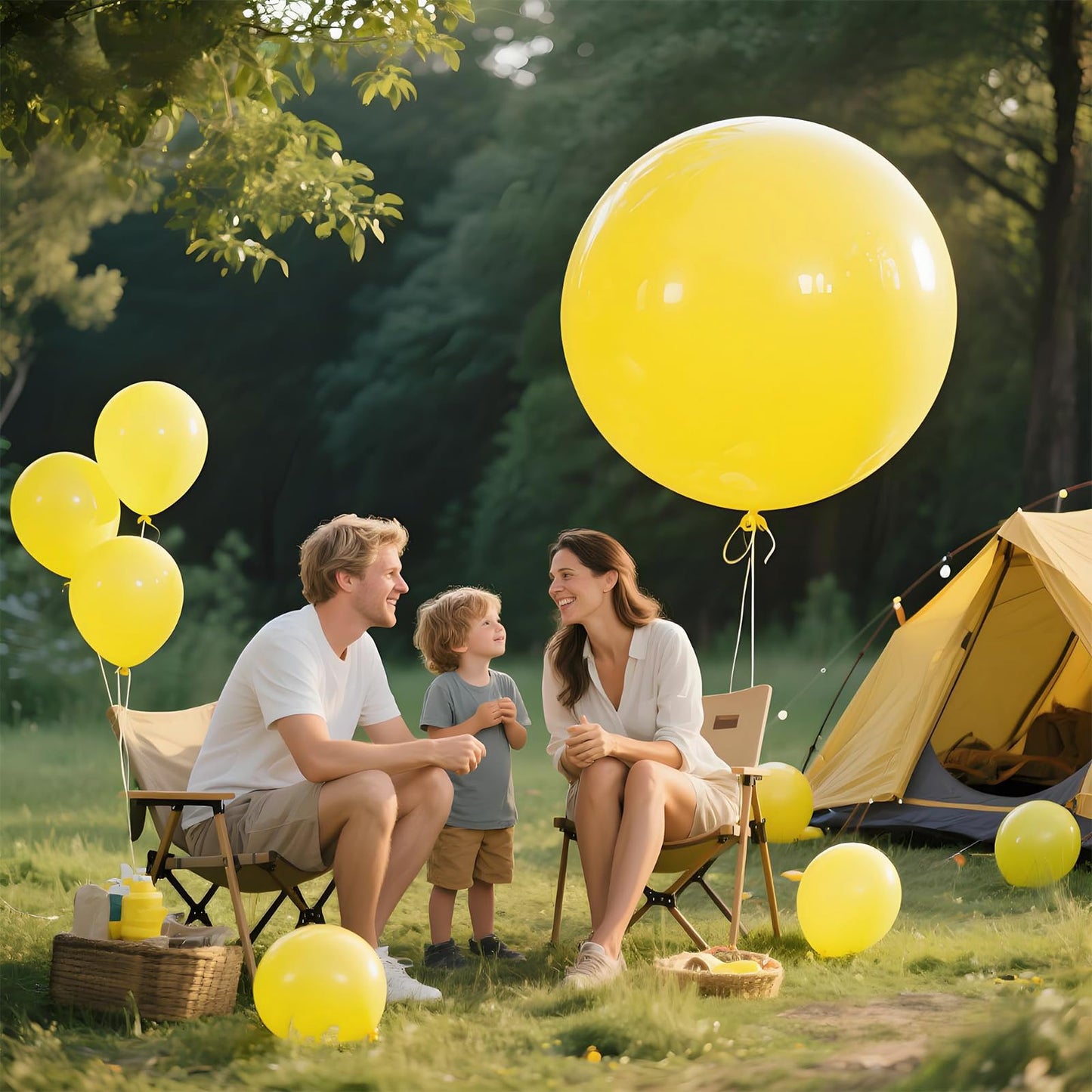KAWKALSH Yellow Giant Balloons 36 Inch - 9pc Jumbo Latex Party Decor