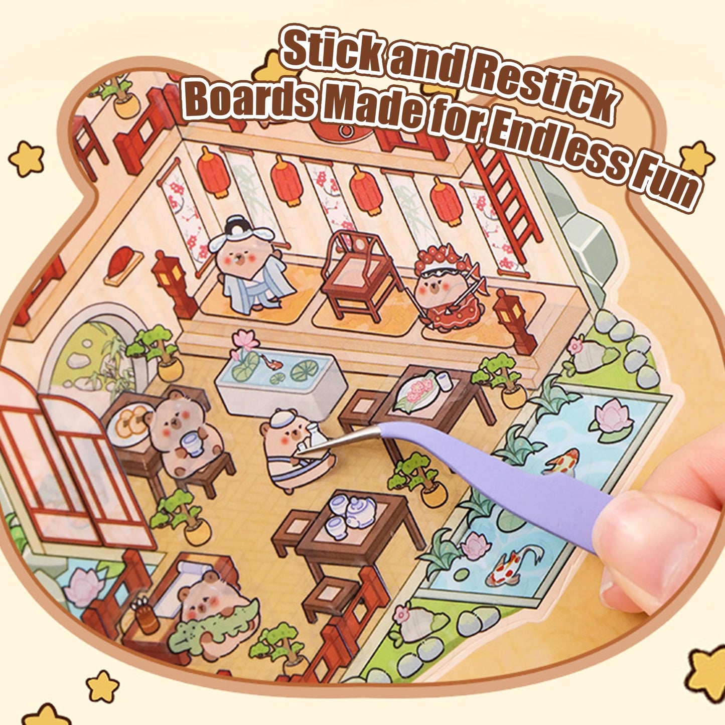 KAYIN 20 Sets 3D Sticker Scene – Miniature House Book for Sticker Therapy