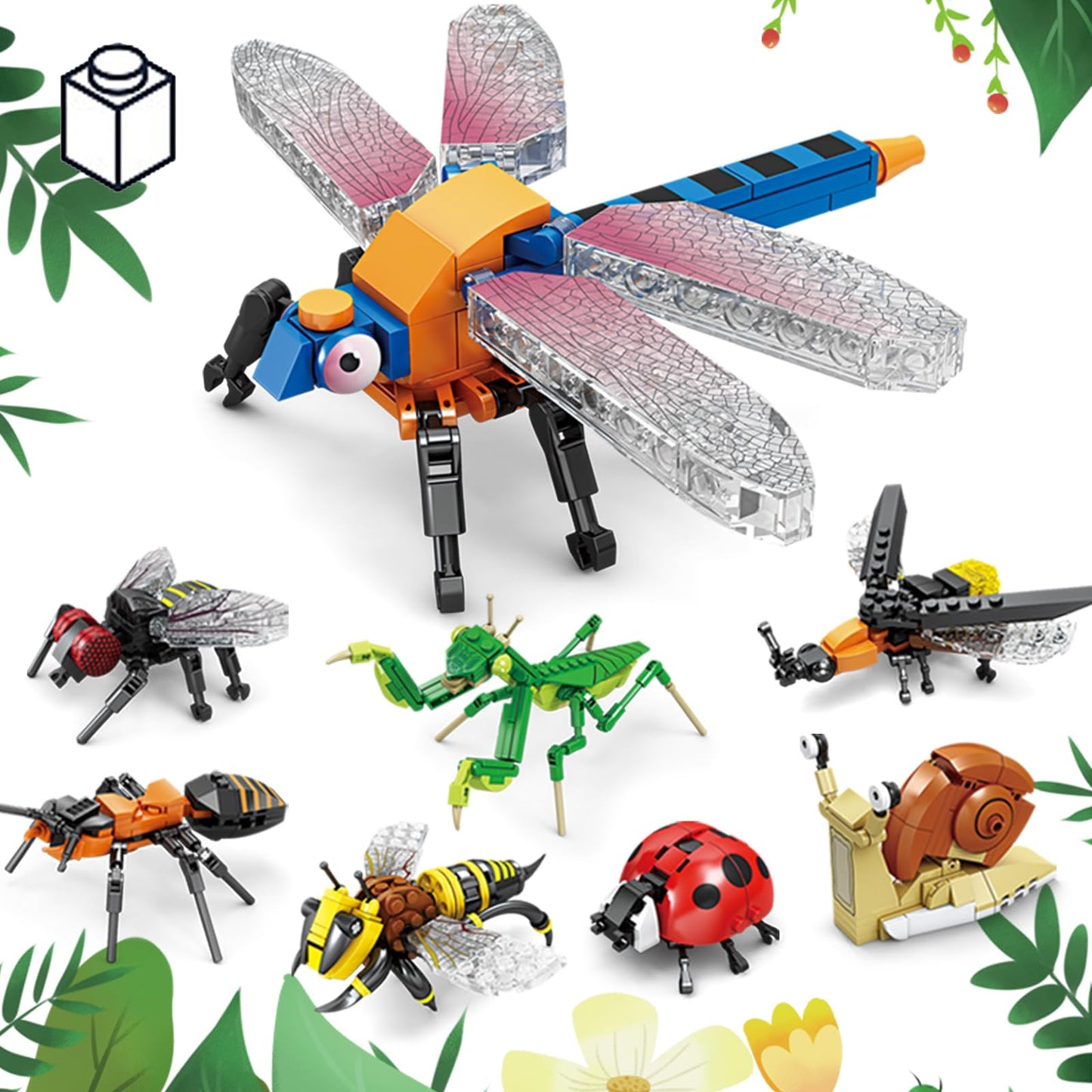 KAZI Bugs Building Toy Set – 8 Insects, 692 PCS STEM Building Blocks for Kids 8+