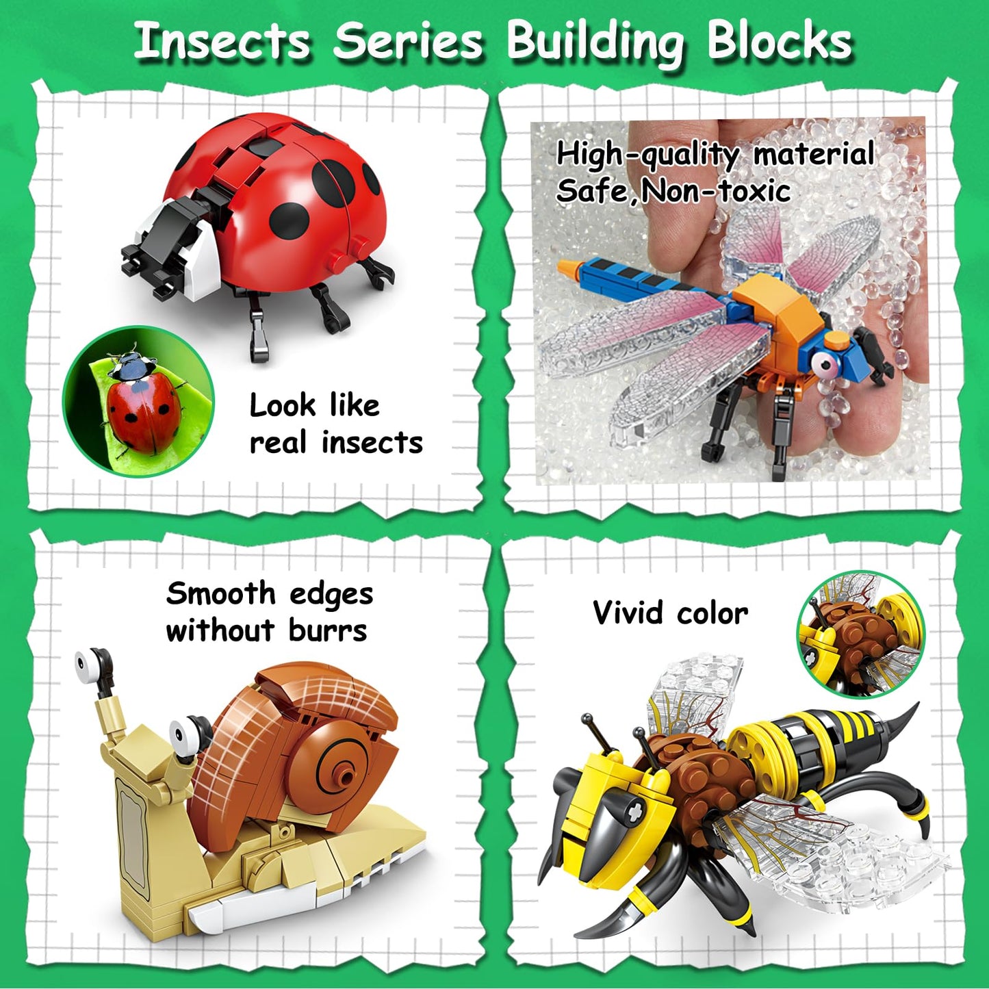 KAZI Bugs Building Toy Set – 8 Insects, 692 PCS STEM Building Blocks for Kids 8+