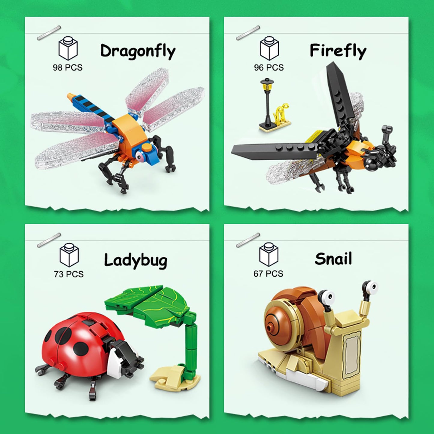 KAZI Bugs Building Toy Set – 8 Insects, 692 PCS STEM Building Blocks for Kids 8+
