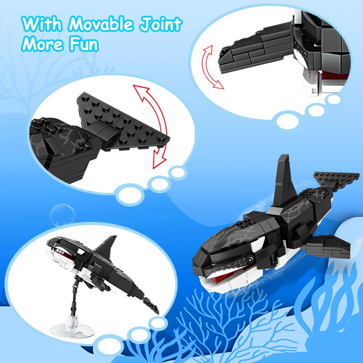 KAZI Orca Toys Building Blocks — Deep Sea STEM Set for Kids 8+