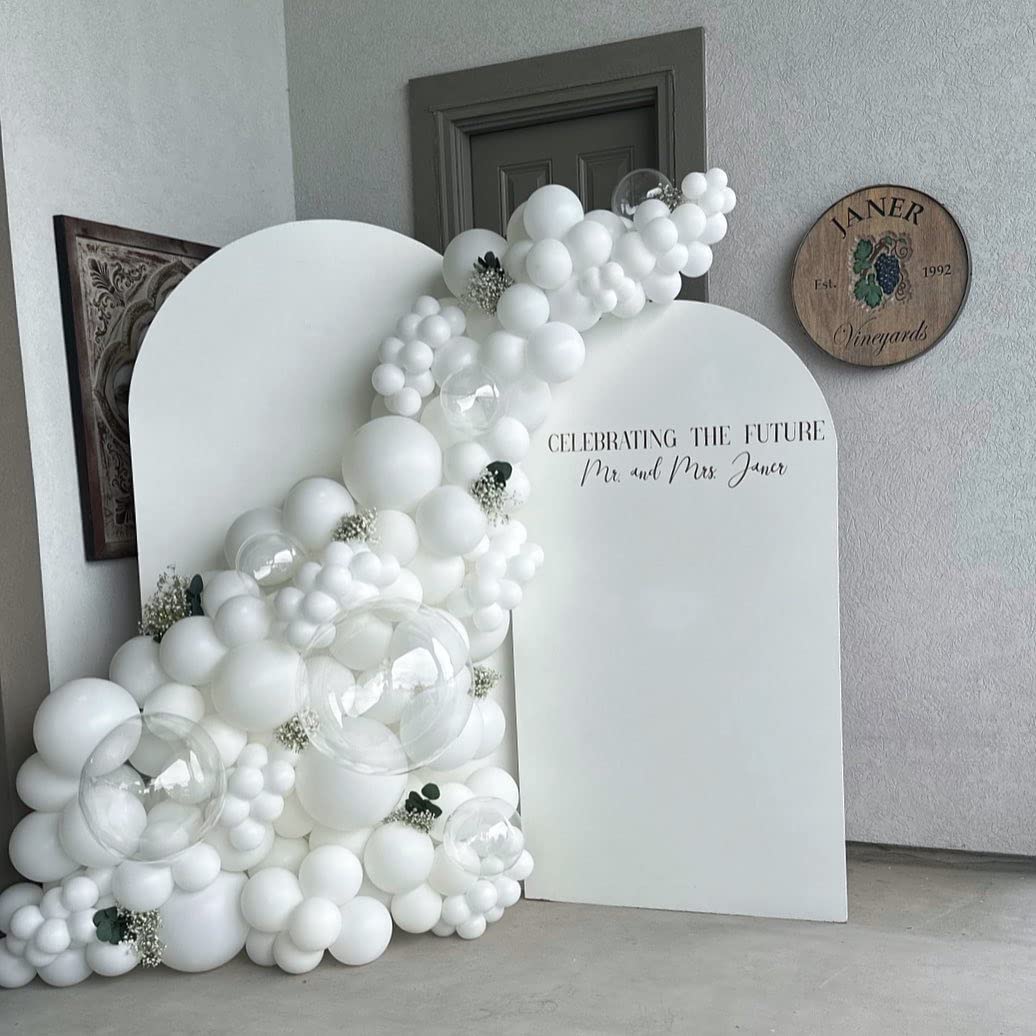 KBZVNAF White Latex Balloons - 50 Pack, 12-Inch Matte White Balloons for Weddings, Birthdays & Events