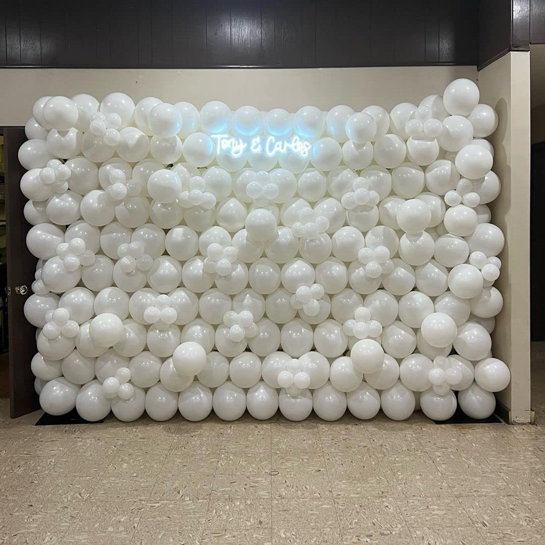 KBZVNAF White Latex Balloons - 50 Pack, 12-Inch Matte White Balloons for Weddings, Birthdays & Events