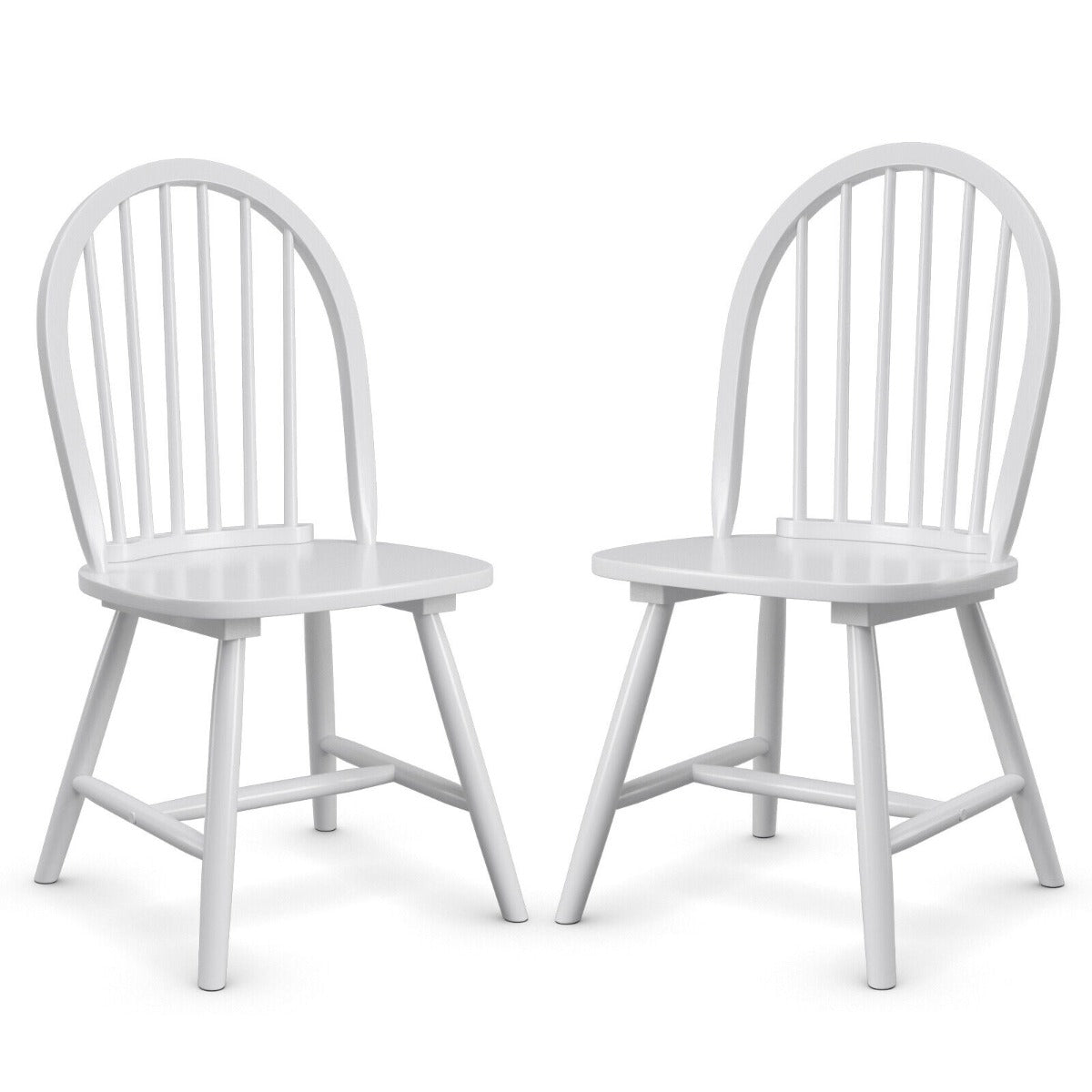2 Piece Wooden Kitchen Dining chairs with High Spindle Back-Black