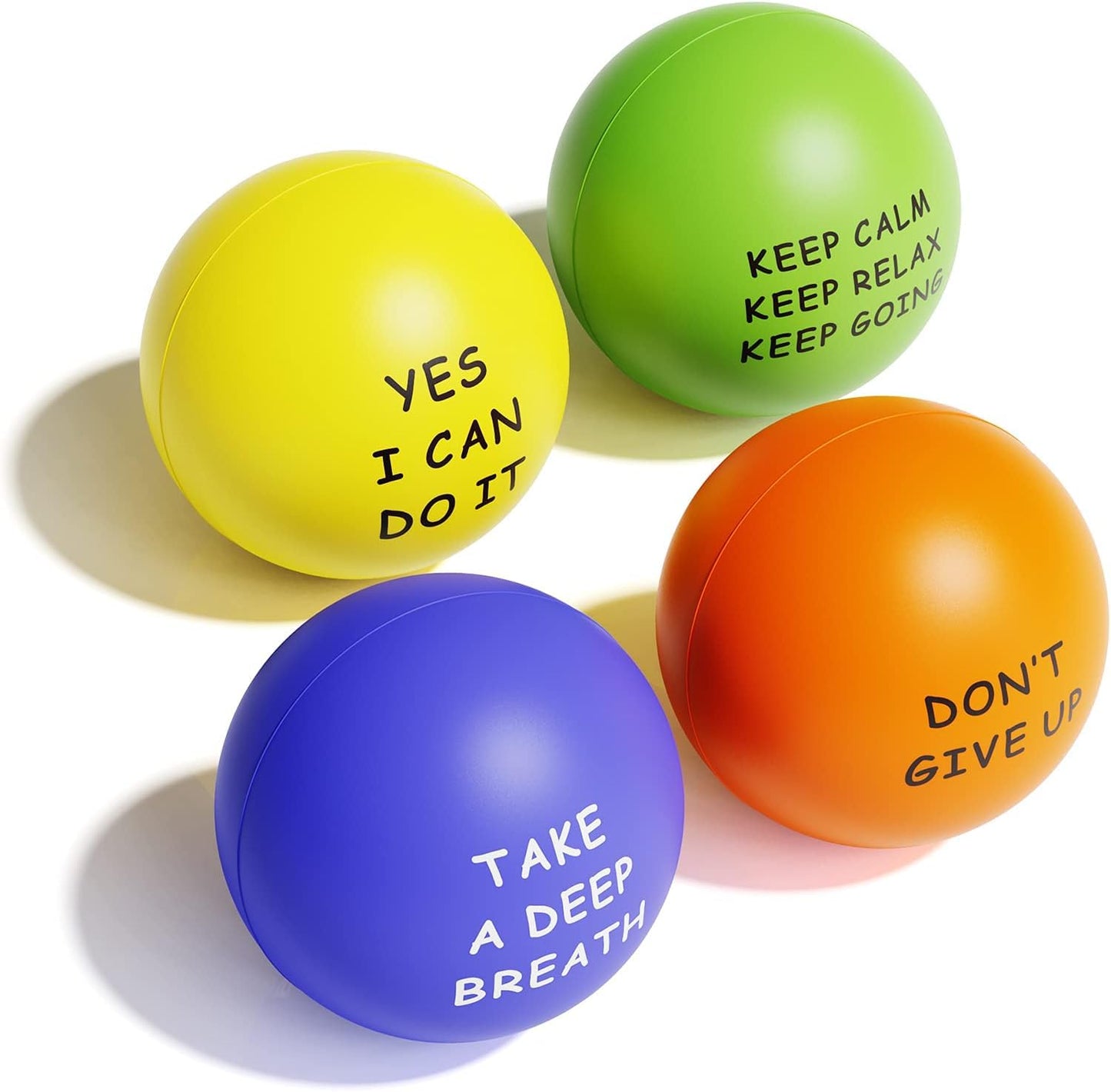 KDG Motivational Stress Balls (4 Pack) – Quotes to Support Focus and Calm