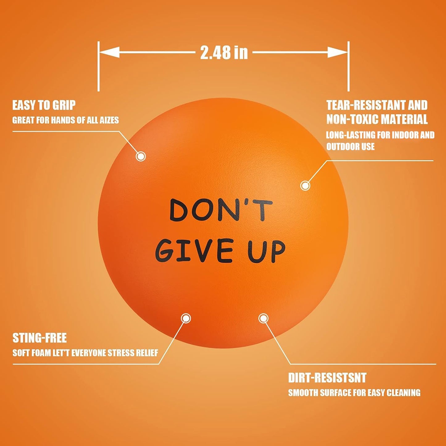 KDG Motivational Stress Balls (4 Pack) – Quotes to Support Focus and Calm