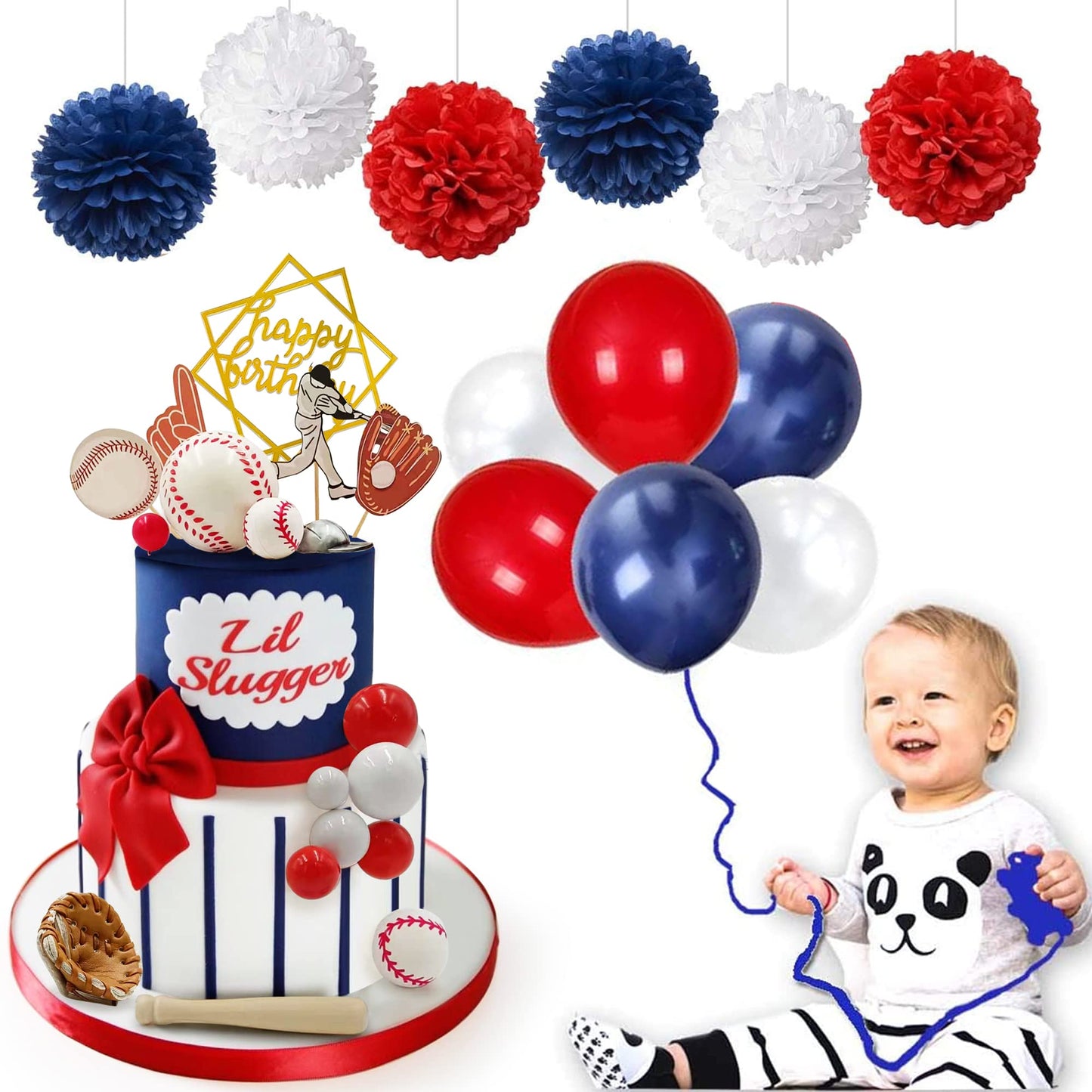 KDPATFAV Baseball Cake Decorations - Sports Theme Birthday Topper Kit