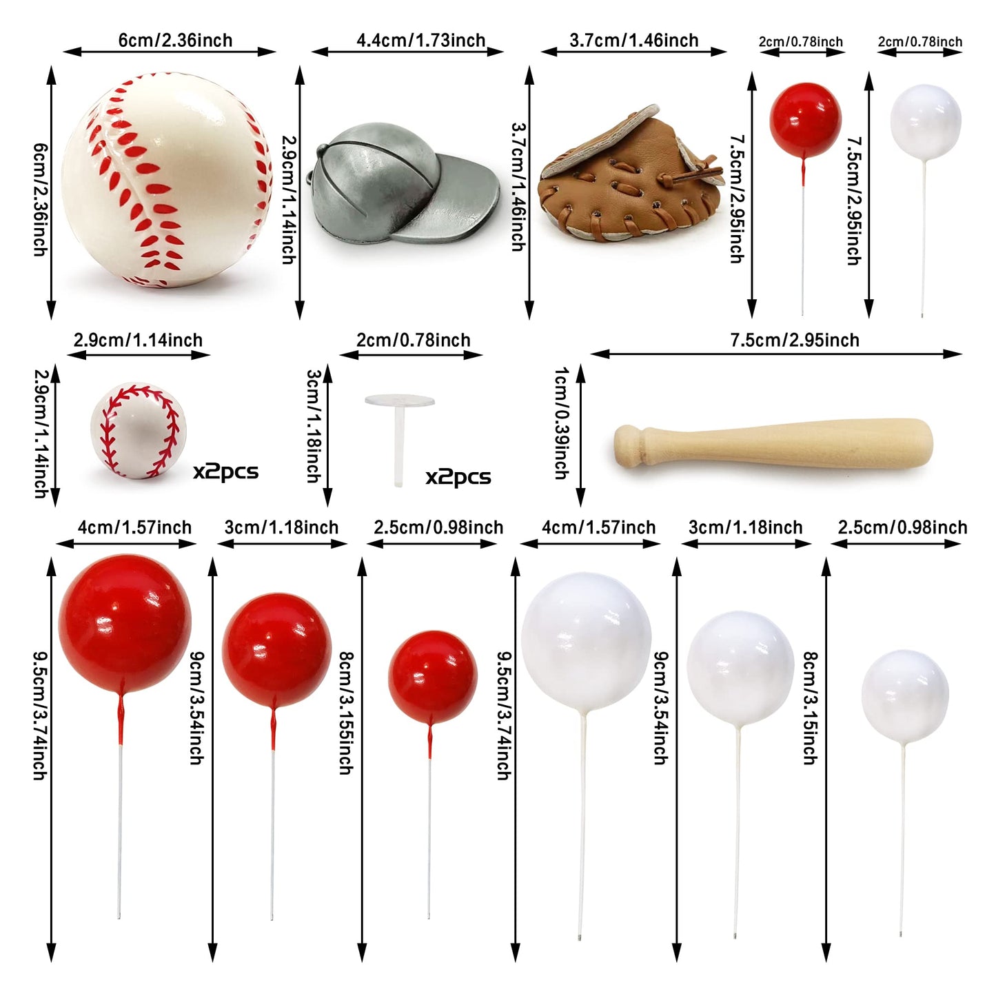 KDPATFAV Baseball Cake Decorations - Sports Theme Birthday Topper Kit
