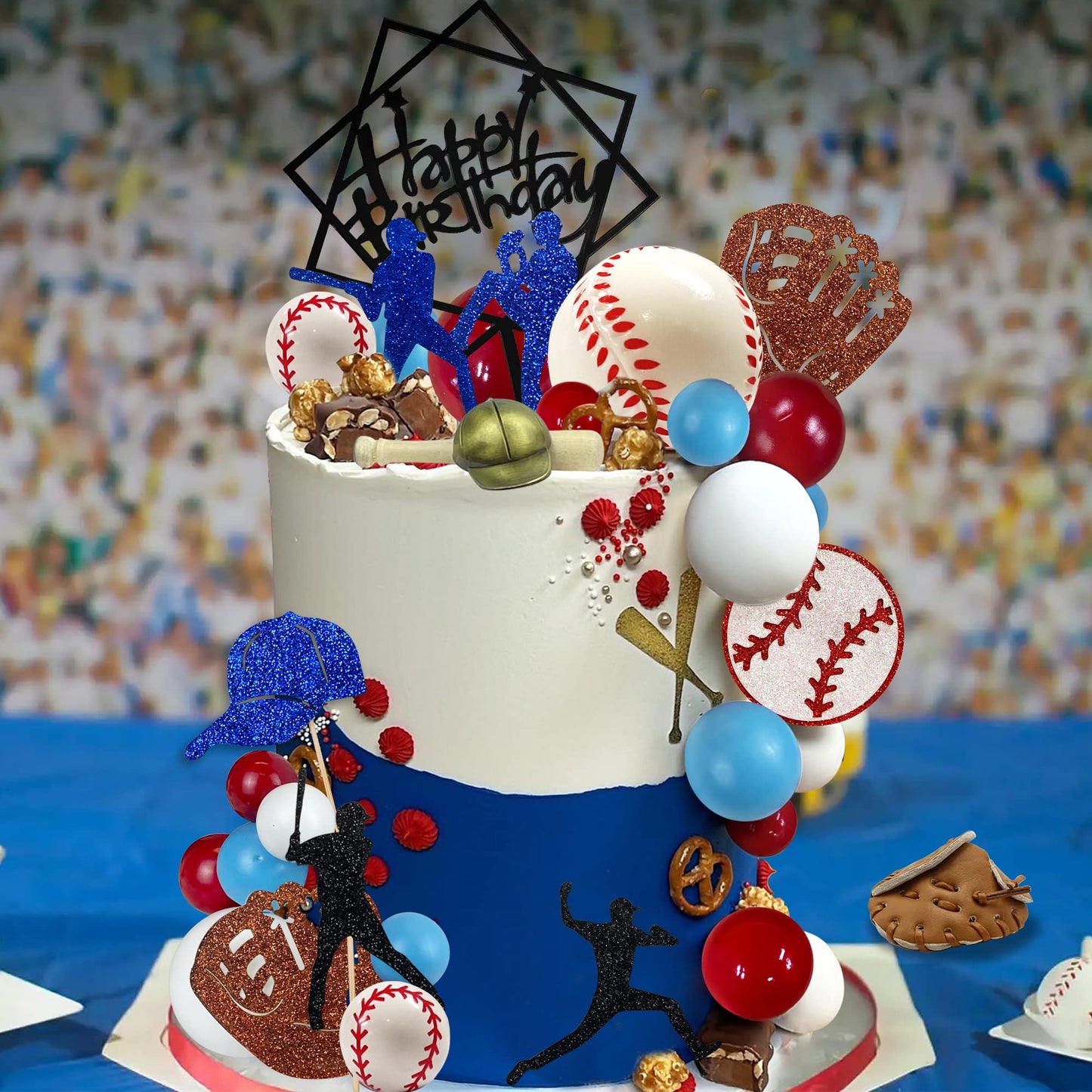 KDPATFAV Baseball Cake Decorations – 36-Piece Sports Theme Toppers