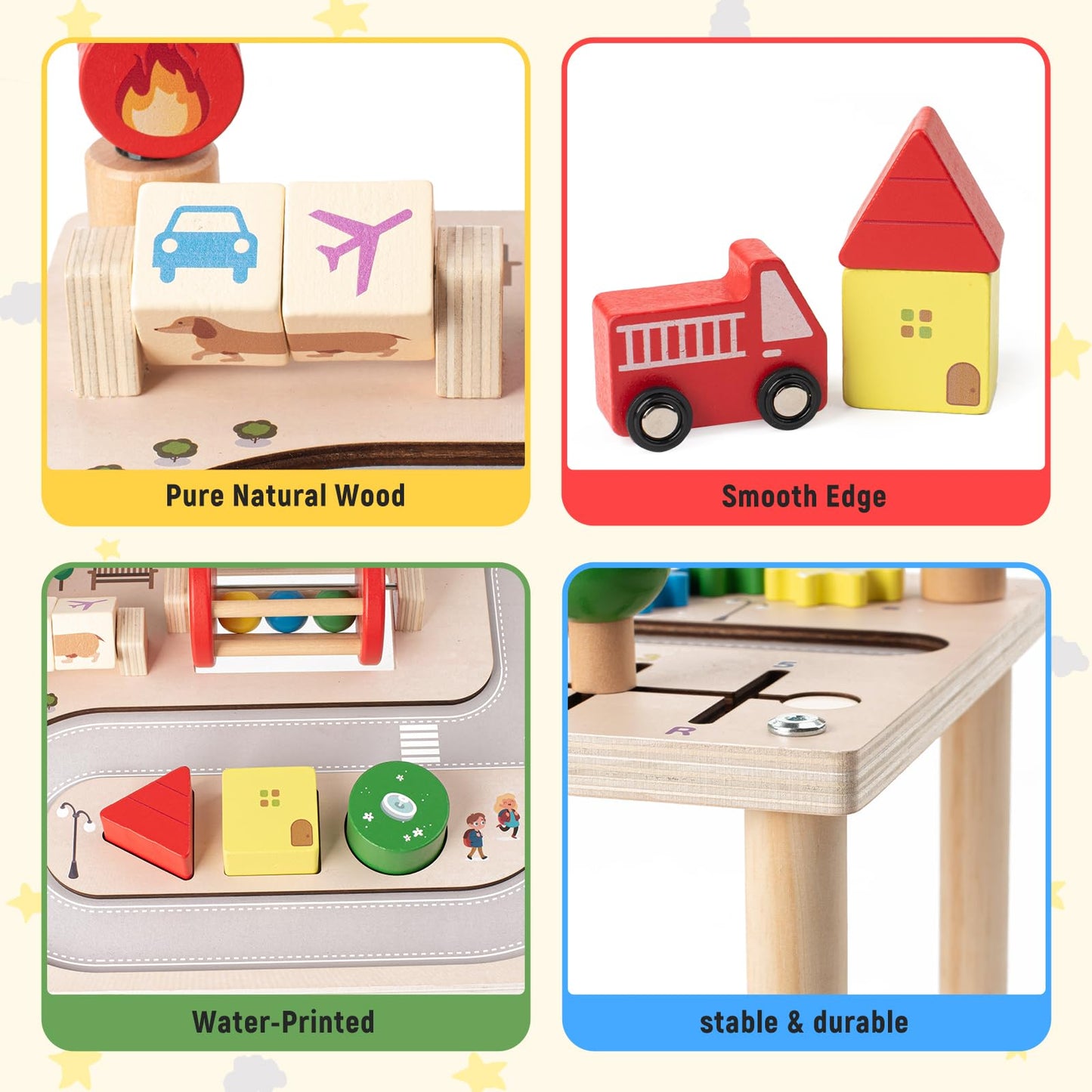 KDSFT 8-in-1 Montessori Activity Table for Toddlers – Bead Maze, Shape Sorter & More