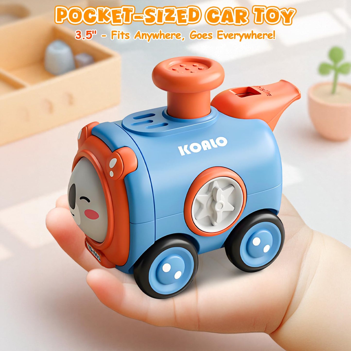 Keamaidy Baby Train Car Toys — 4-Pack Push Cars for Toddlers (12-18 Months) No Batteries