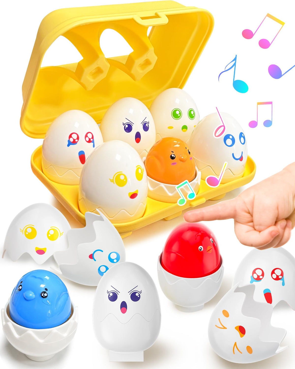 kecristv Easter Eggs for Toddlers 1-3 – Montessori Shape & Color Matching Toy