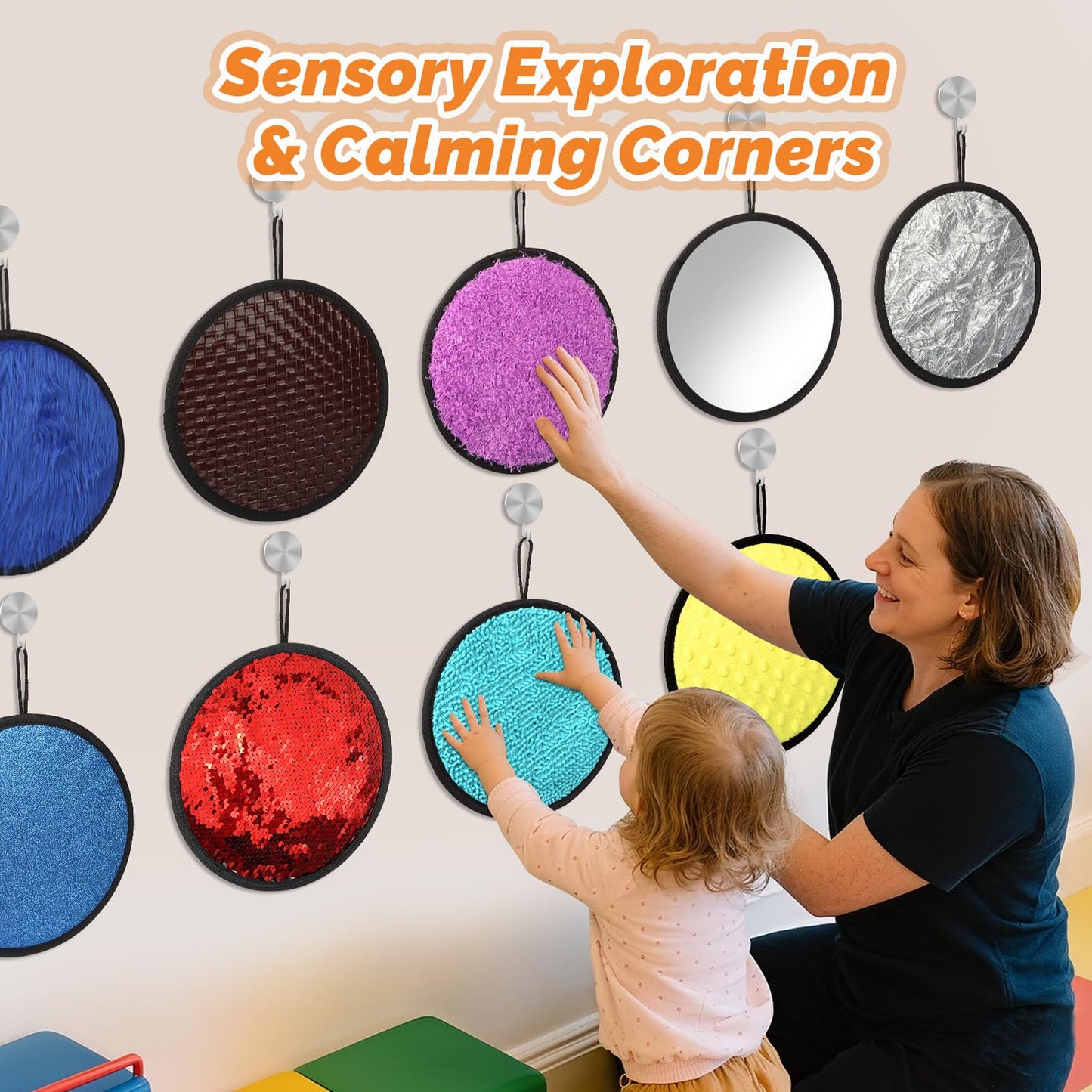 Keculf Upgraded 9 Pcs Sensory Mats with Gift Package – Mixed Textures & Colors for Kids